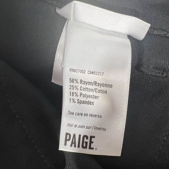 PAIGE MAISLEY JOGGER IN BLACK FOG LUXE COATING NWT SIZE 34 - Picture 8 of 11